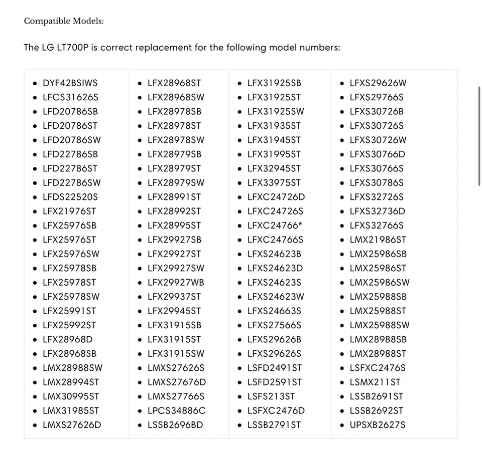 Filtro de agua para refrigerador Fit LG LT700P ADQ36006101,46-9690 nuevo, paquete de 1-4 Foto 3 de 4