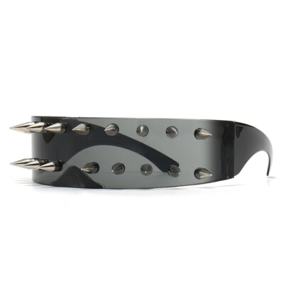 Punk Spike Sonnenbrille Metall Nieten Moto Biker Brille Schwarz Cool Rock