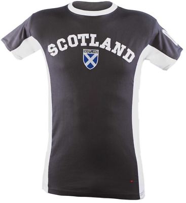 Gents T Shirt No 9 Scotland Saltire Logo Charcoal Size large