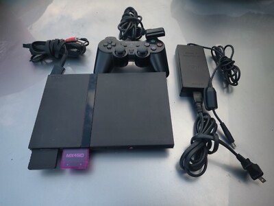 Sony PlayStation 2 PS2 Black Console MX4SIO 128Gb Marvel vs Capcom 2 