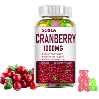 Cranberry Gummies, Urinary Tract Support, 1000 Mg, Cran-Raspberry Flavor, 60 Ct