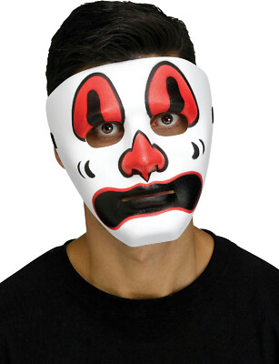 Black Red and White Voodoo Clown Costume Mask