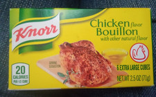Unopened Knorr 2.5 oz Box 6 Extra Large Chicken Flavored Bouillon Cubes