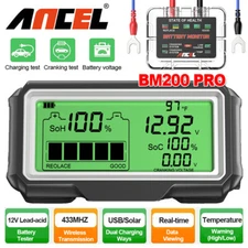 ANCEL BM200 PRO Battery Monitor 12V Battery Tester Load Health Analyzer Charging