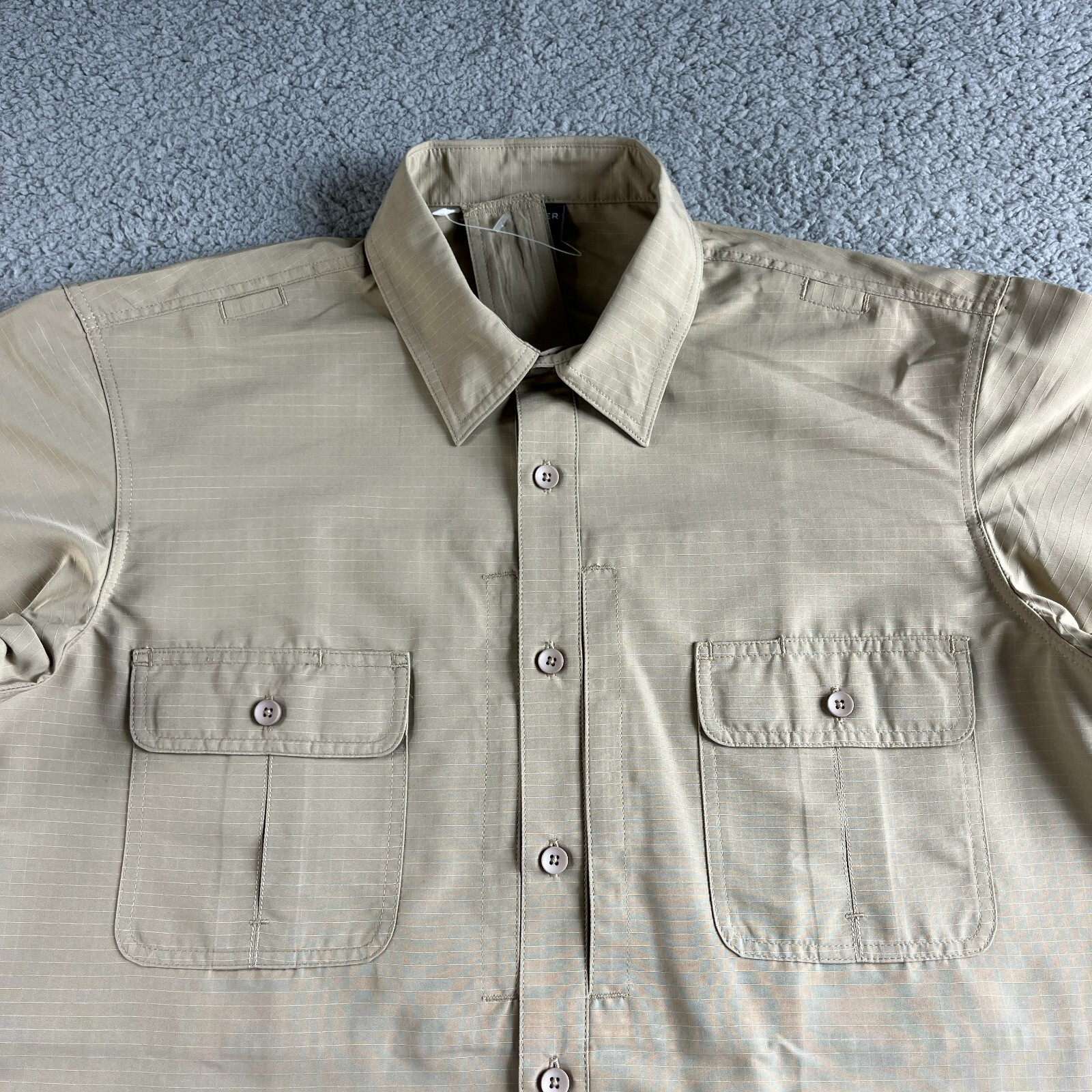 Propper Mens Medium 28 Beige Tactical Kinetic Button-Up Shirt F5350