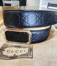 Men's Leather Gucci Signature Belt 34"