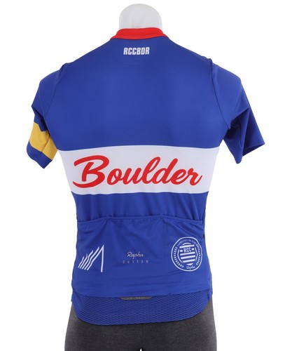 Camiseta deportiva Rapha Boulder Midweight Race corta Slv para hombre MEDIANA azul bicicleta personalizada RCC - Imagen 4 de 4