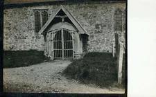 Brick Building Beautiful Diamond Glass Gated Door Real Photo RPPC Post Card