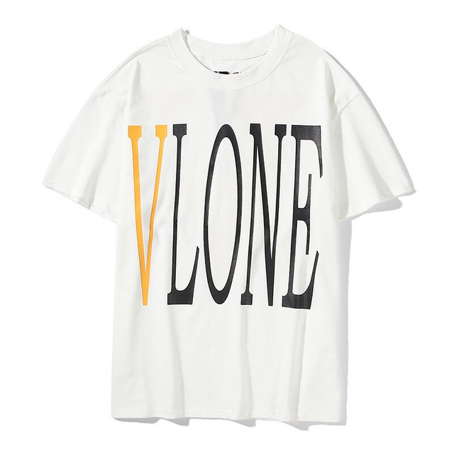 white and yellow vlone shirt