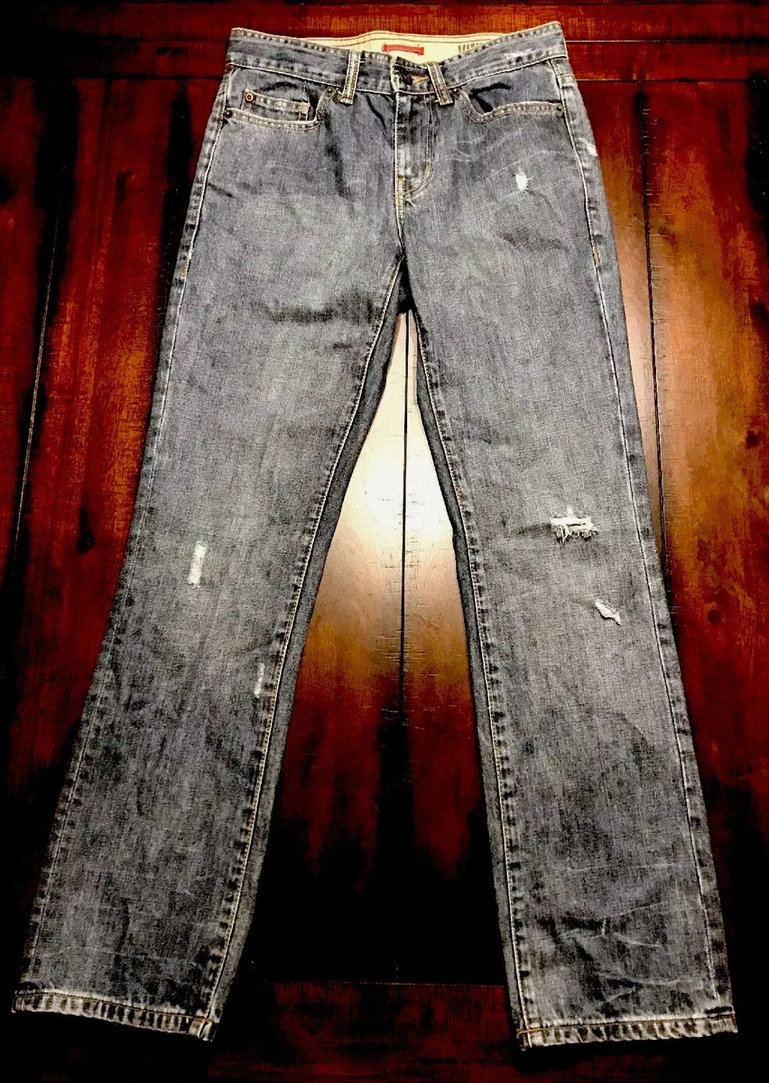CONVERSE Men s 100 Vintage Straight COTTON JEANS DISTRESSED SIZE 28x30