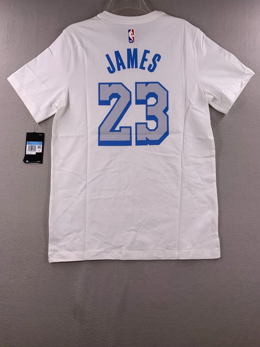 Nike Lebron James 23 Los Angeles Lakers NBA Mens T-Shirt White