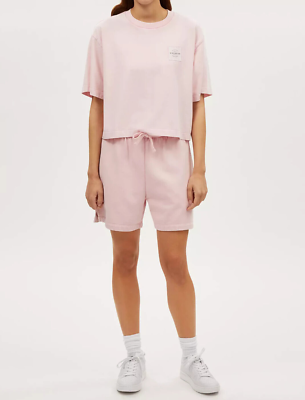 Coach Women's Dusty Pink Garment Dye Organic Cotton Cropped T
