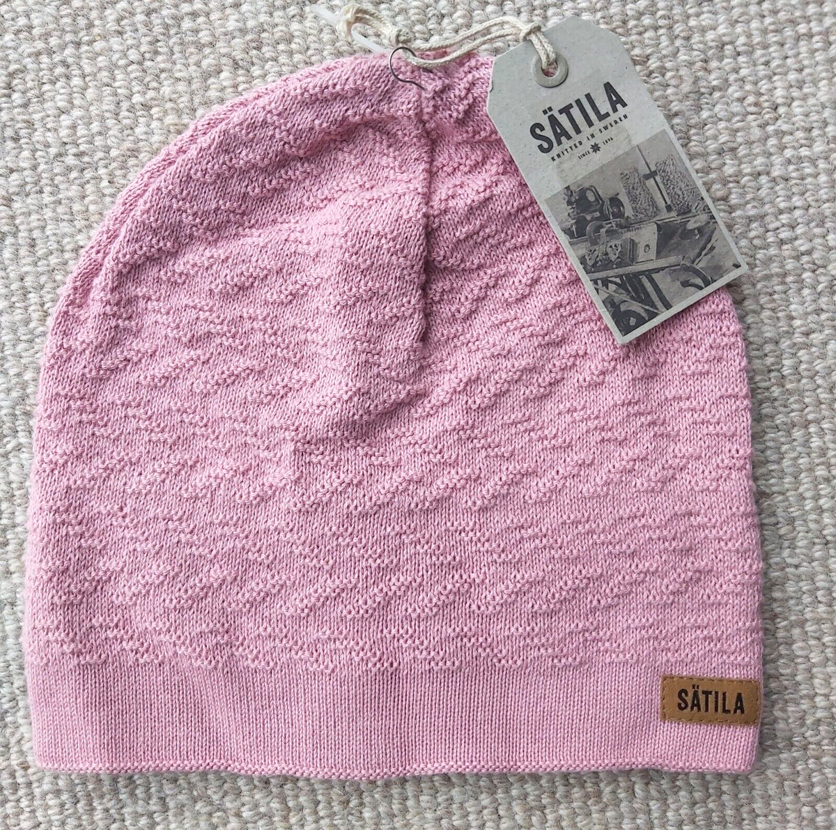 SATILA Swedish 100% Organic Cotton BEANIE ROSE Hat Toque Womens