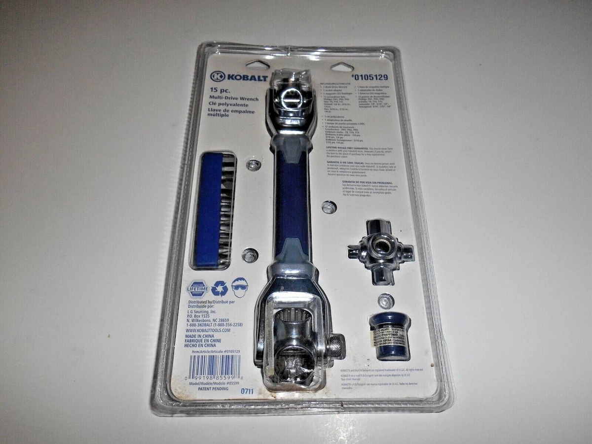 Kobalt 15 Pc Piece Multi Drive Dog Bone Universal Socket Wrench