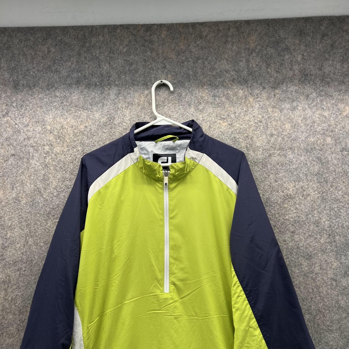 Coupe-vent Footjoy Homme XL - Bleu, Manches Courtes, Fermeture 1/4 éclair