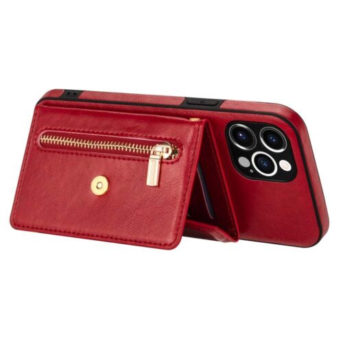 For iPhone 12 11 Pro Max XS SE 6s 7 8 Leather Wallet Card Holder Back Case Cover - Picture 40 of 48
