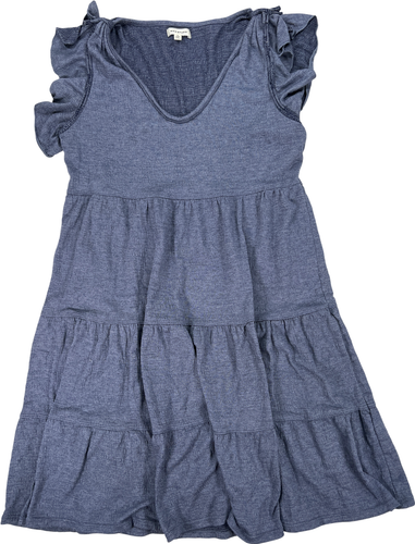 Max Studio Women’s Blue Flutter Sleeve Tiered Dress - L