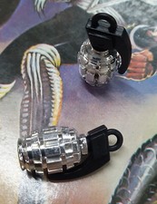 Silver Grenade Dice Old School BMX Bike Freestyle Bicycle Valve Caps