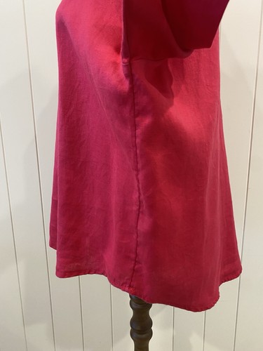 Monsoon Size M Medium Pink 100% Linen 3/4 Sleeve Blouse Lightweight Summer - Picture 9 of 12