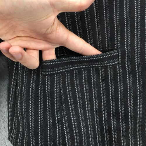 Cabi Cropped Blazer Jacket Womens 12 Black Striped Button Up Notch Lapel Office - Picture 5 of 20