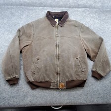 VTG Carhartt Jacket J14CHT Men's Size 3XL Tall Brown Canvas Santa Fe Read