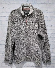 True Grit Sweater Mens Medium Gray Sherpa 1/4 Zip Jacket Pullover