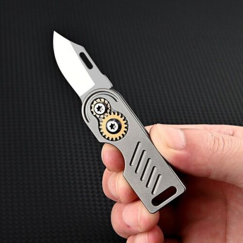Mini Titanium Folding Knife D2 Blade Outdoor Survival Pocket Keychain EDC Tool - Picture 8 of 13