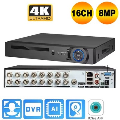 4K 16 Ch H.265 Digital Video Recorder 1TB Recording for Security Systems