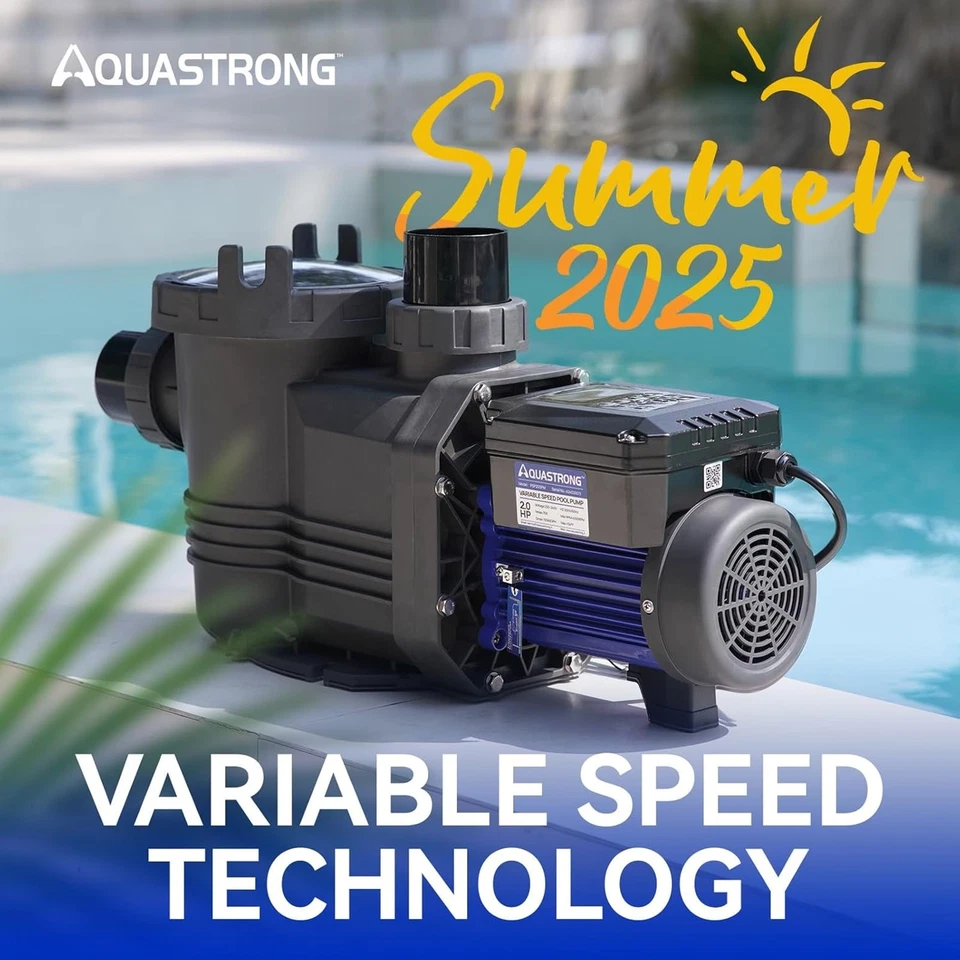 AQUASTRONG Variable Speed Pool Pump: 2HP, 220V, 10566GPH - Image 2 of 4