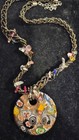 Vintage Murano Millefiori Glass Pendant Necklace Gold Foil Multi-Gemstone Beaded — photo 1