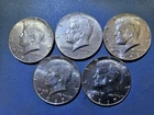 Lot of 5 Kennedy U.S. 40% 1967 Silver Half Dollars Five coins (Pictured) 7B
