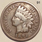 1892 Indian Head Penny Cent
