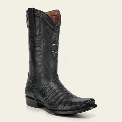1J1NFY - Cuadra black western cowboy caiman leather boots for men