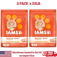  2 pack Iams Proactive Health Chicken Dry Cat Food, 22 Lb Bag