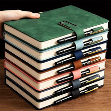 Vintage A5 leather notebook with personalized soft cover - perfect for business