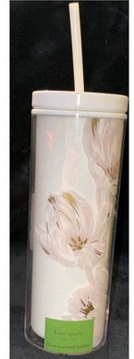 Kate Spade New Growing Tulips Insulated Travel Tumbler 20 oz w/Lid & Straw NEW