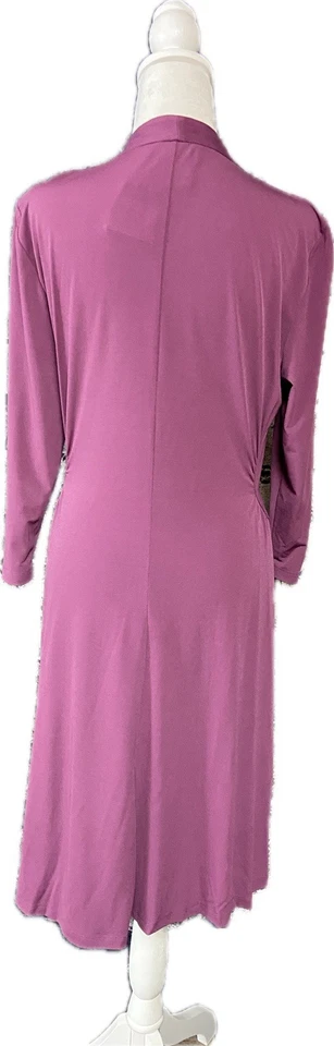 Vestido Randolph Duke Mediano The Look Mujer Púrpura Envolvente Midi Corbata Cintura Elástico Foto 3 de 4
