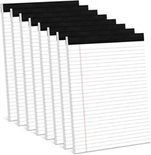 8 Pack White Legal Pads 8.5 X 11 Wide Ruled Note Pads 8.5 X 11" Legal Ruled