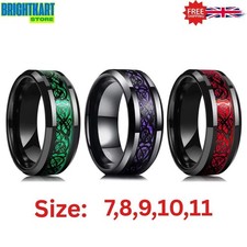Men's Ring Dragon Celtic Stainless Steel Wedding Fashion Band 8mm
