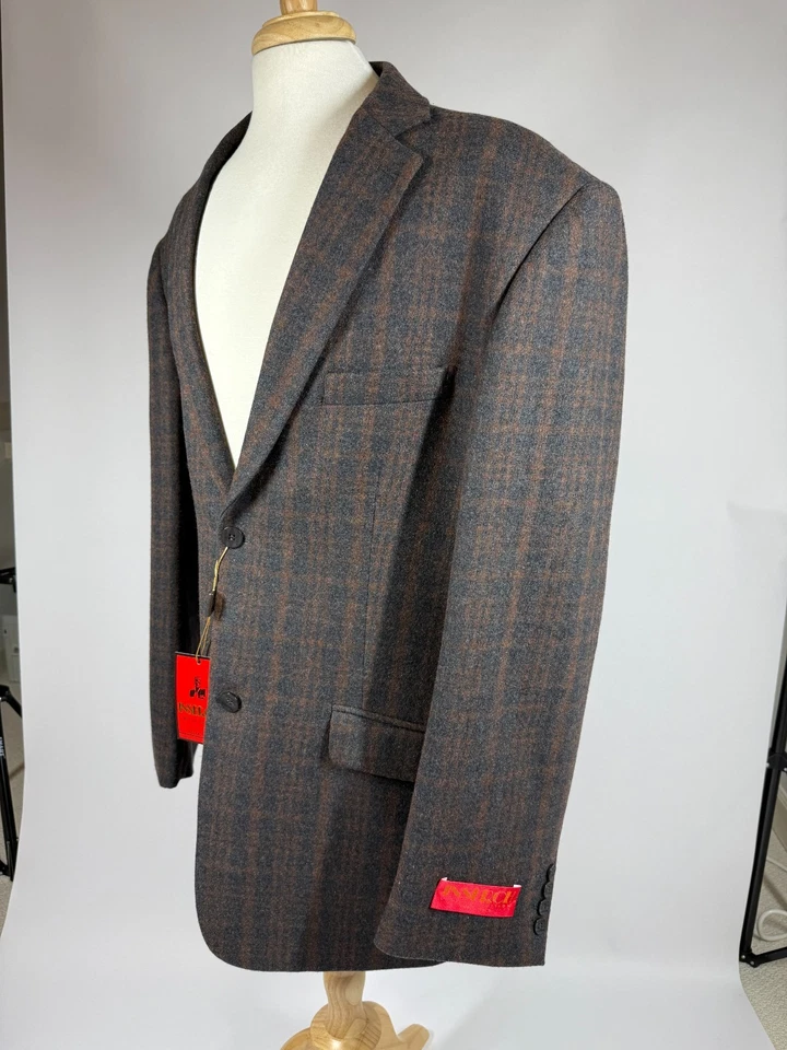 Chaqueta Blazer Inserch Abrigo Deportivo Para Hombre 3XL (56L) Ventana Panel Cuadros Gris Foto 4 de 4