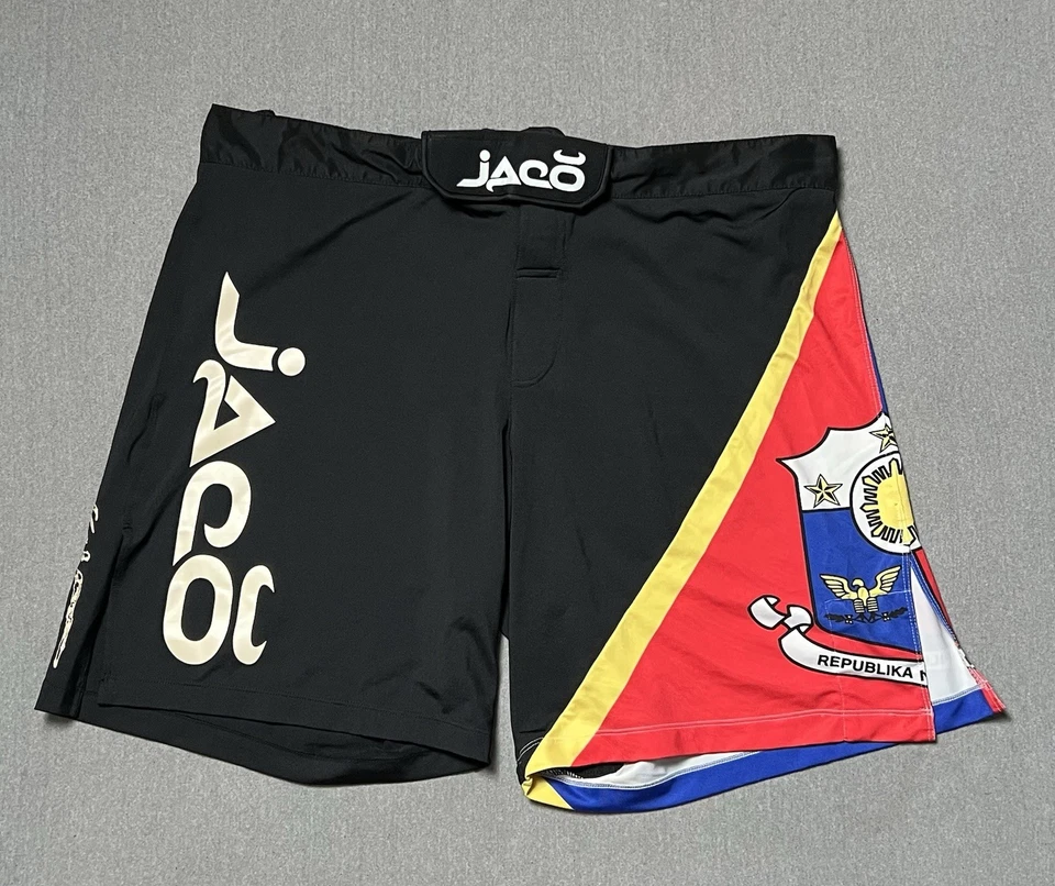 Pantalones Cortos JACO Para Hombres 40 Negros Entrenamiento MMA Rendimiento Lucha Libre Filipinas Bandera Foto 4 de 4