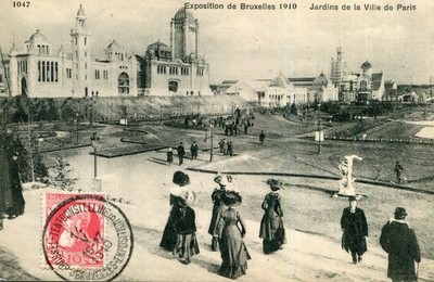 BELGIEN BRÜSSEL Ausstellung 1910 Gärten Stadt Paris PLUS eine Karte ANGEBOT