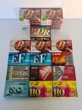 25x NOS Blank Cassette Tapes TDK Fuji BASF Sony Bulk Lot Cassettes