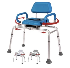 Swivel Sliding Shower Chair – 360° Transfer Bench, Adjustable, 330lbs Capacity