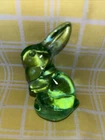 Fenton Green Glass Bunny Rabbit Figurine