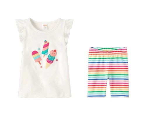 NWT Gymboree Girls Size 3T 5T Popsicle Top Striped Shorts NEW