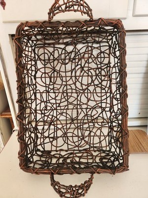 Woven Golden Brown Metal Basket, So Unique!