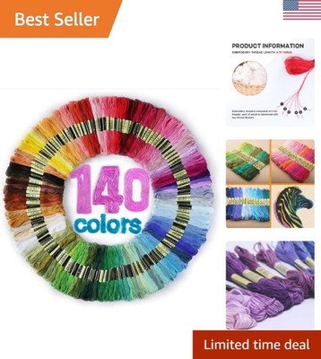 Embroidery Thread Floss 140 Colors Skeins Friendship Bracelet String Making B...