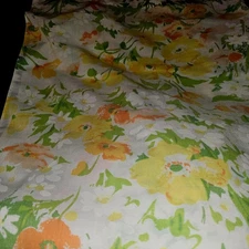 Vintage Lady Pepperell Floral Flat Sheet - Full Size