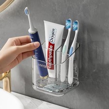 Toothbrush Holders for Bathrooms, 3 Slots Detachable Electric Toothbrush Clear